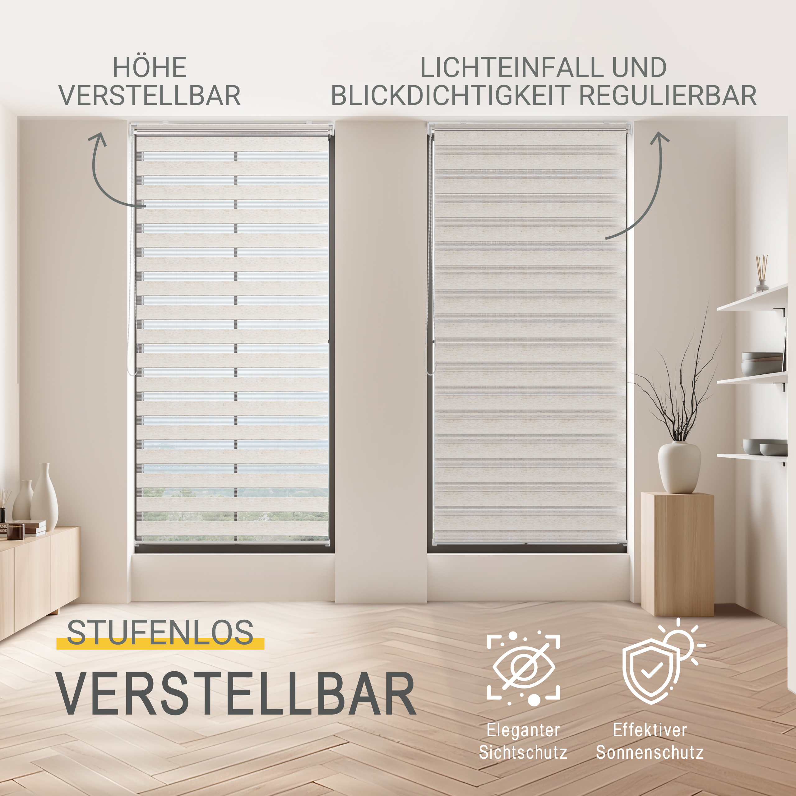 Doppelrollo Klemmfix Duo Rollo Seitenzugrollo Fenster Klemmrollo Fensterrollo - Bild 1 von 14