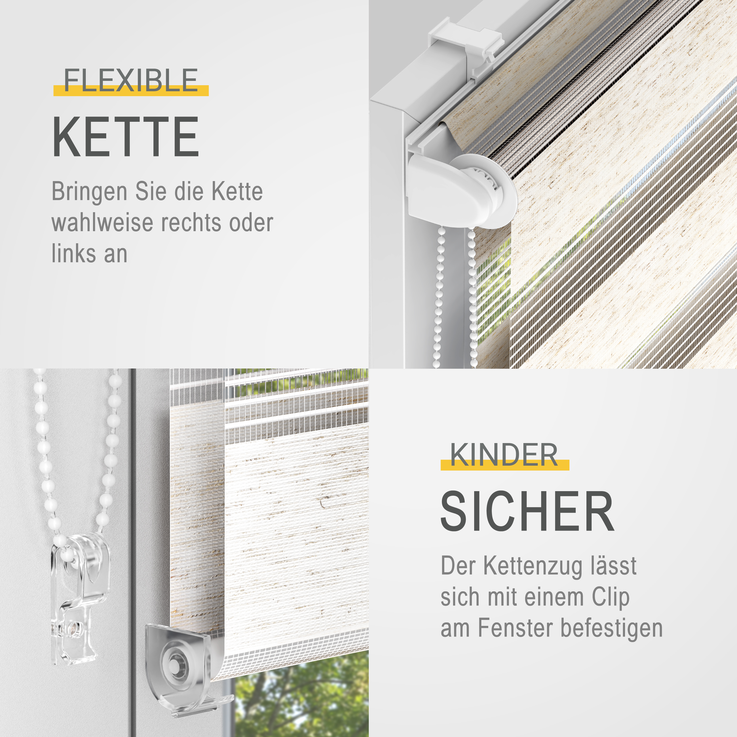 Doppelrollo Klemmfix Duo Rollo Seitenzugrollo Fenster Klemmrollo Fensterrollo - Bild 5 von 14