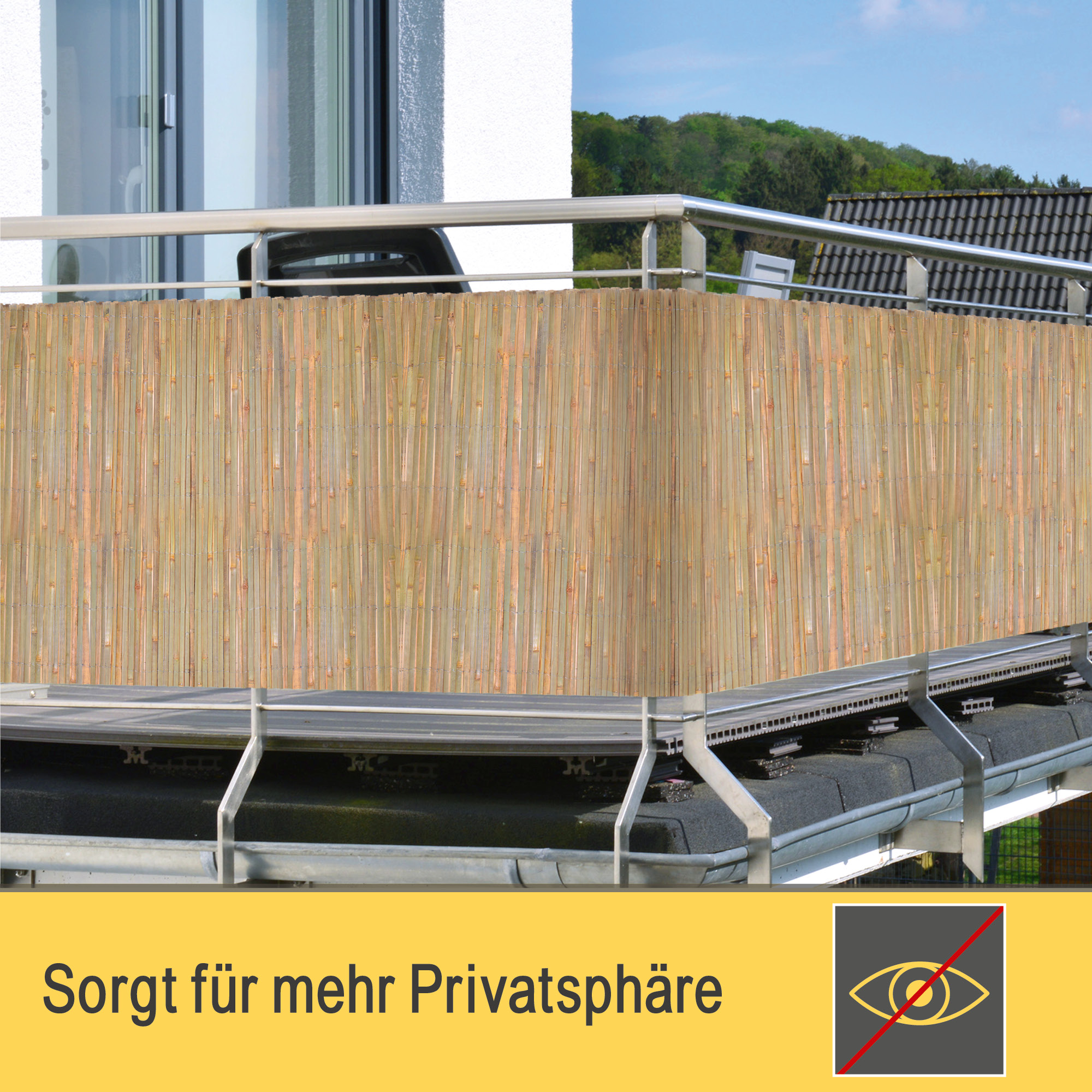 Sichtschutz Zaun Doppelstabmatten Windschutz Zaunblende Bambus  Sichtschutzzaun | eBay.de